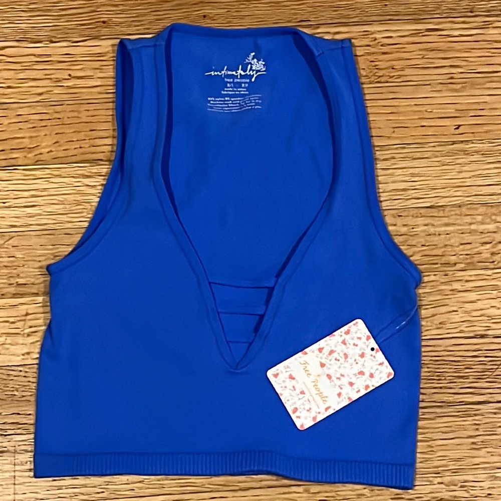 NWT Free People Strapped In Brami Tank Neon Blue